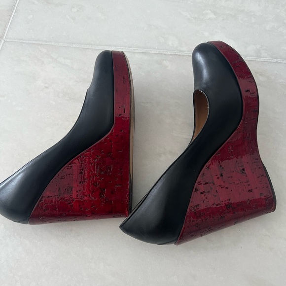 Gently used Ferragamo black pump wedge - Picture 6 of 7